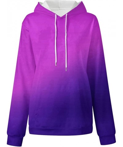 Women's Oversized Long Sleeve Hoodies Gradient Graphic Print Hooded Pullover Casual Trendy Sweatshirts with Pocket 06 Purple ...