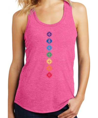 Women's Diamond Chakras Racerback Tank Top Fuchsia $14.27 Activewear