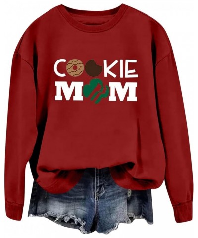 Cookie Mom Sweatshirt for Women 2024 Funny Letter Printed Graphic Long Sleeve Shirts Casual Loose Crewneck Pullover Gift Tops...