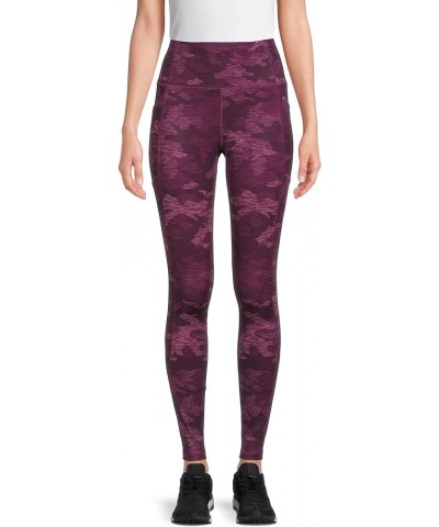 Women's Leggings with Side Pockets Purple Camo $10.81 Activewear