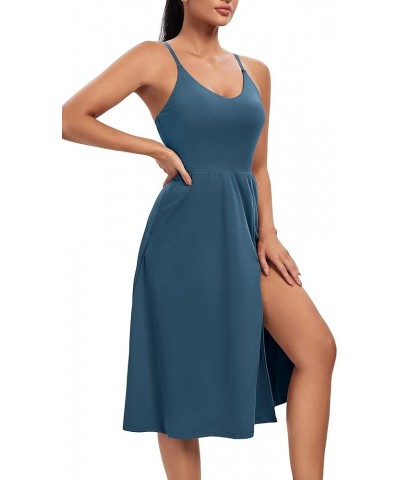 Athletic Dress with Built in Shorts & Bra Adjustable Straps Workout Dress for Tennis Golf Midi Dresses for Women Indigo $17.2...