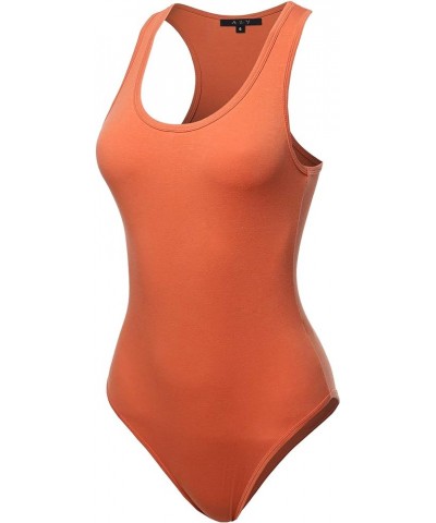 Women's Fashion Basic Premium Cotton Racerback Sleeveless Tank Body Suit Yawbsv0001 Ash Copper $11.59 Lingerie