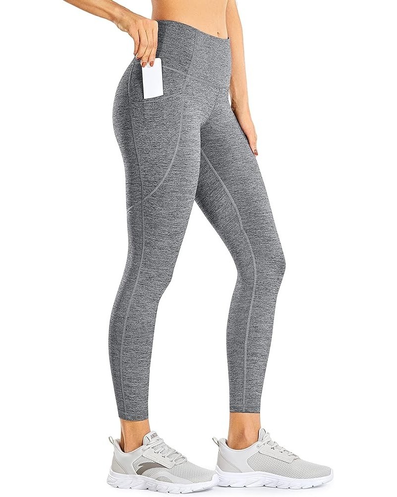 Women's Naked Feeling Workout Leggings 25 Inches - High Waisted Yoga Pants with Pockets Tummy Control Double Ash $12.48 Leggings