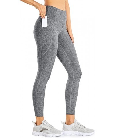 Women's Naked Feeling Workout Leggings 25 Inches - High Waisted Yoga Pants with Pockets Tummy Control Double Ash $12.48 Leggings