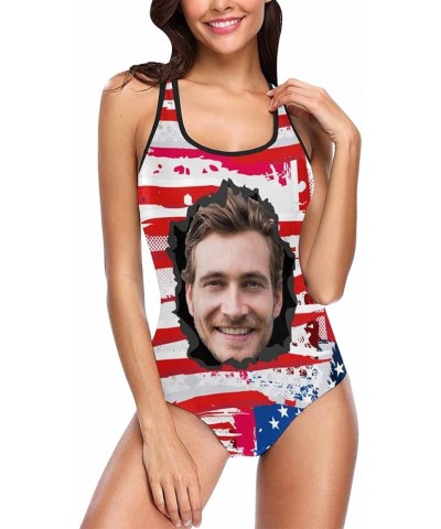 Custom Face One Piece Swimsuits for Women USA Flag Swimwear Slimming Swimming Suits Sexy Bathing Suits for S-5XL Usa Flag 3 $...