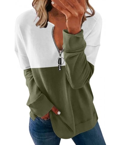 Half Zip Sweatshirt Women Oversized Casual Relaxed Fit Long Sleeve Trendy Soft Basic Pullover Sweatshirts N-green $4.71 Hoodi...