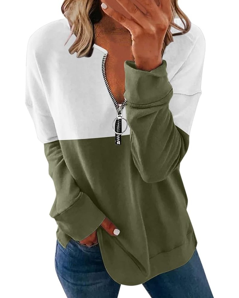 Half Zip Sweatshirt Women Oversized Casual Relaxed Fit Long Sleeve Trendy Soft Basic Pullover Sweatshirts N-green $4.71 Hoodi...