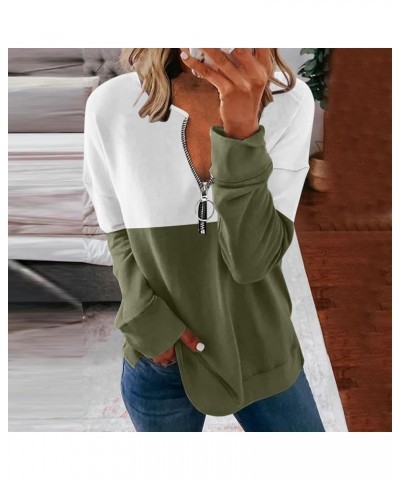 Half Zip Sweatshirt Women Oversized Casual Relaxed Fit Long Sleeve Trendy Soft Basic Pullover Sweatshirts N-green $4.71 Hoodi...