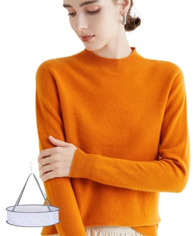 Cashmere Sweaters for Women, Cashmere Sweaters Women,Lightweight Cashmere Pullover Crew Neck Sweater Pumpkin $27.43 Sweaters