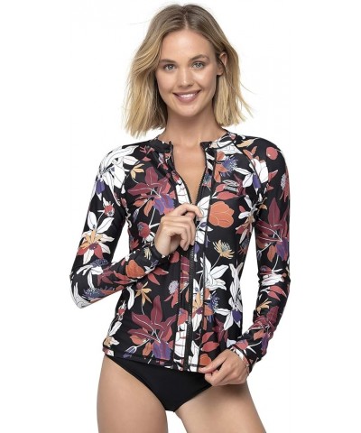 Women Long Sleeve Rash Guard UPF 50+ UV Sun Protection Zip Front Swimsuit Shirt Printed Surfing Shirt Top Fairy $20.02 Swimsuits