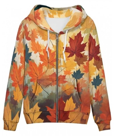 Women's Clothing Zip Up Hoodies XS-5XL Fashion Sweatshirts Clothes Fall Pullover Tops Maple Leaf $17.94 Hoodies & Sweatshirts