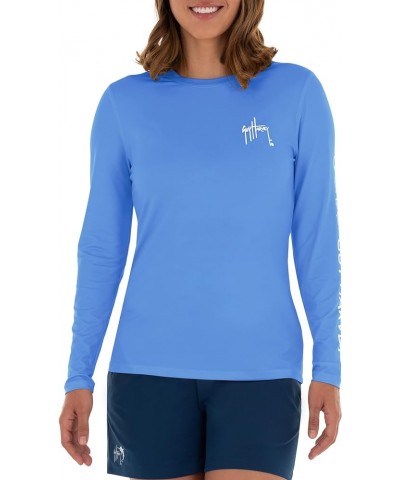 Women's Core Solid Long Sleeve Sun Protection Top Azure Blue $15.32 T-Shirts