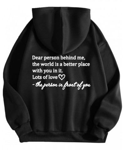 Womens Trendy Hoodies With Sayings Long Sleeve Sweatshirts Pullover Casual Tops Y2K Teen Girls Clothing 2023 J02-black $8.47 ...