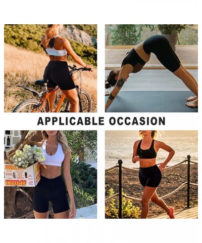 Womens Crossover Biker Shorts 5" High Waisted Yoga Workout Athletic Running Spandex Shorts Black $18.23 Activewear