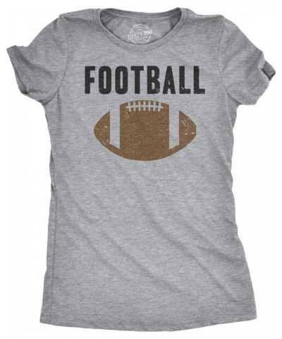 Womens Vintage Football T Shirt Funny Sunday Game Day Tee for Ladies Graphci Light Heather Grey $11.17 Hats & Caps